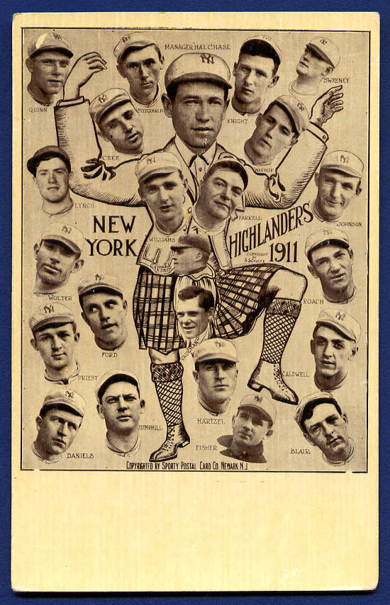A postcard of the 1911 New York Highlanders (Vintage Ball)